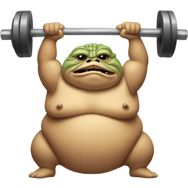 Jabba the hut lifting weights emoji