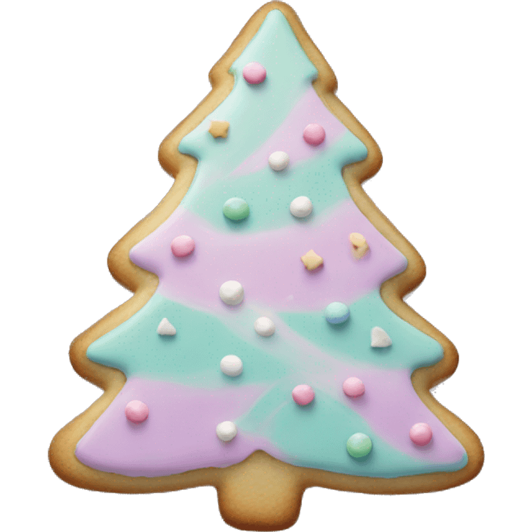 Pastel Christmas tree cookie emoji