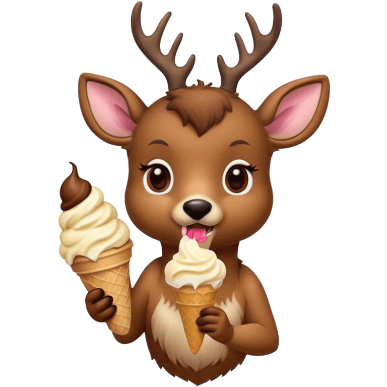 Deer eating ice cream emoji