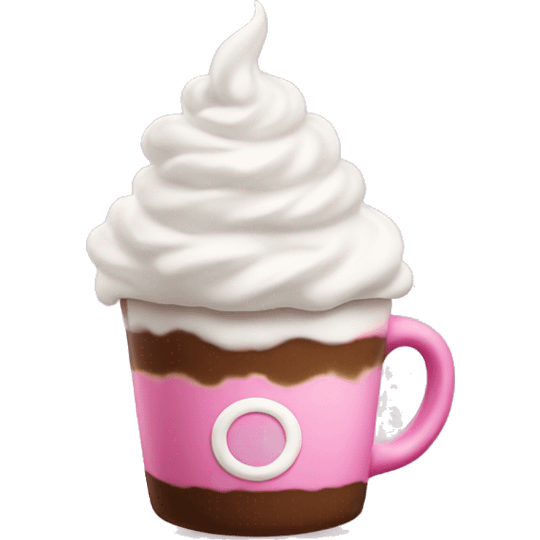 Pink coffee with whipped cream emoji