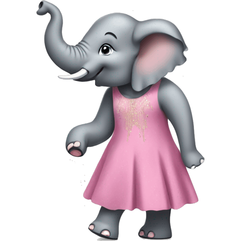 an elephant with high heels in a dress emoji