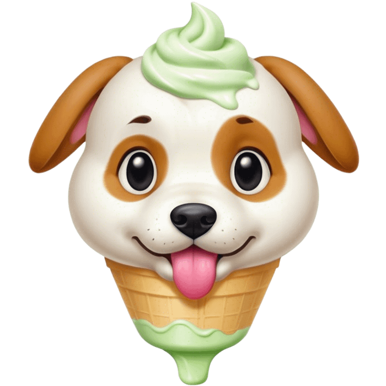 Dog eating frozen yogurt  emoji