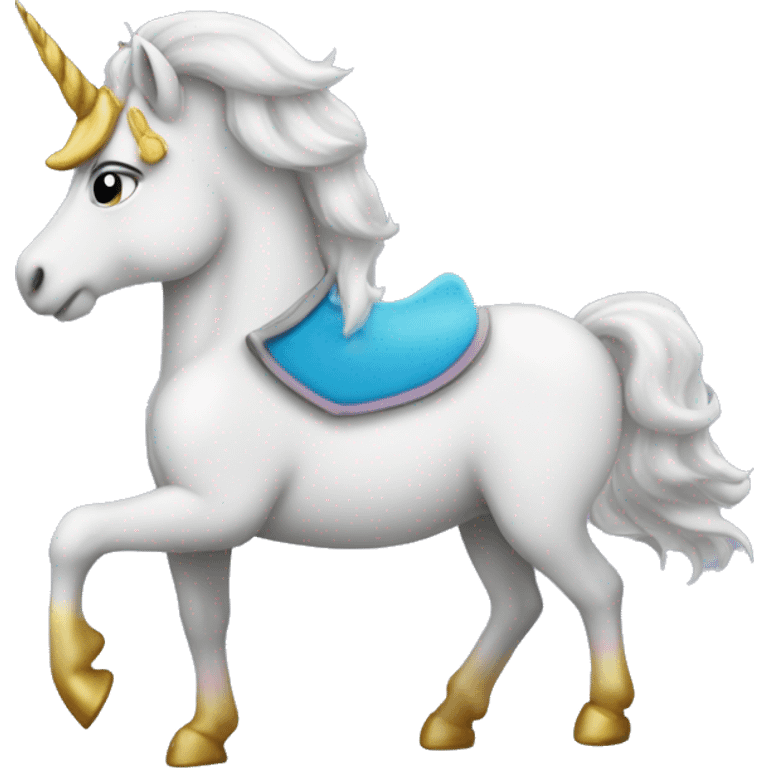 a unicorne on top of a pane emoji