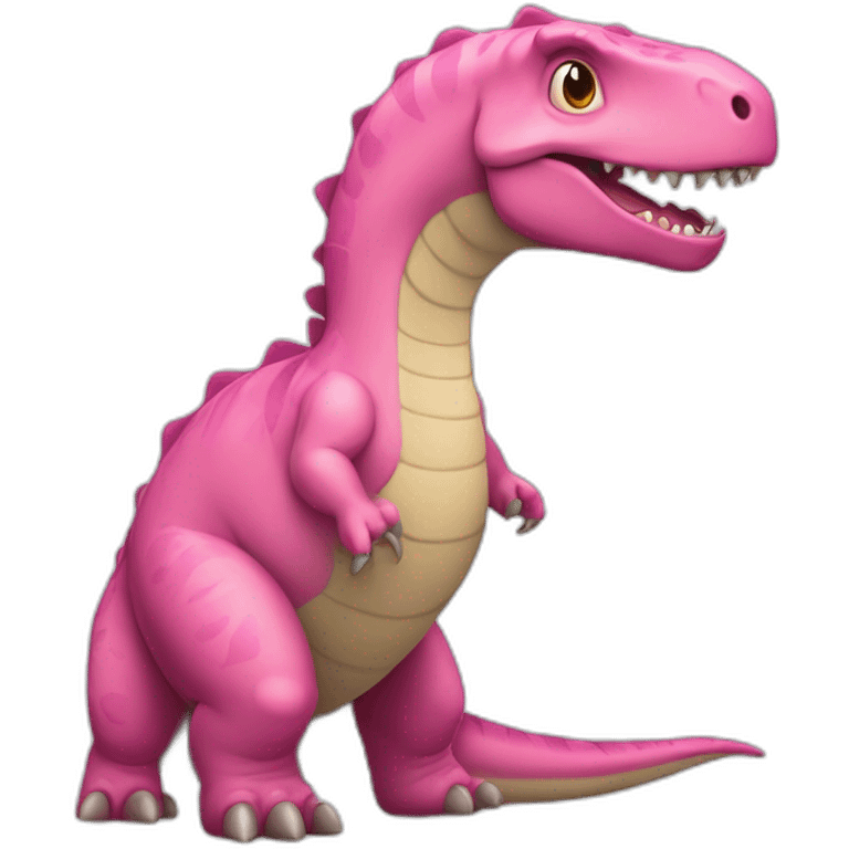 Un gros dino tout rond tout mignon et tout rose  emoji