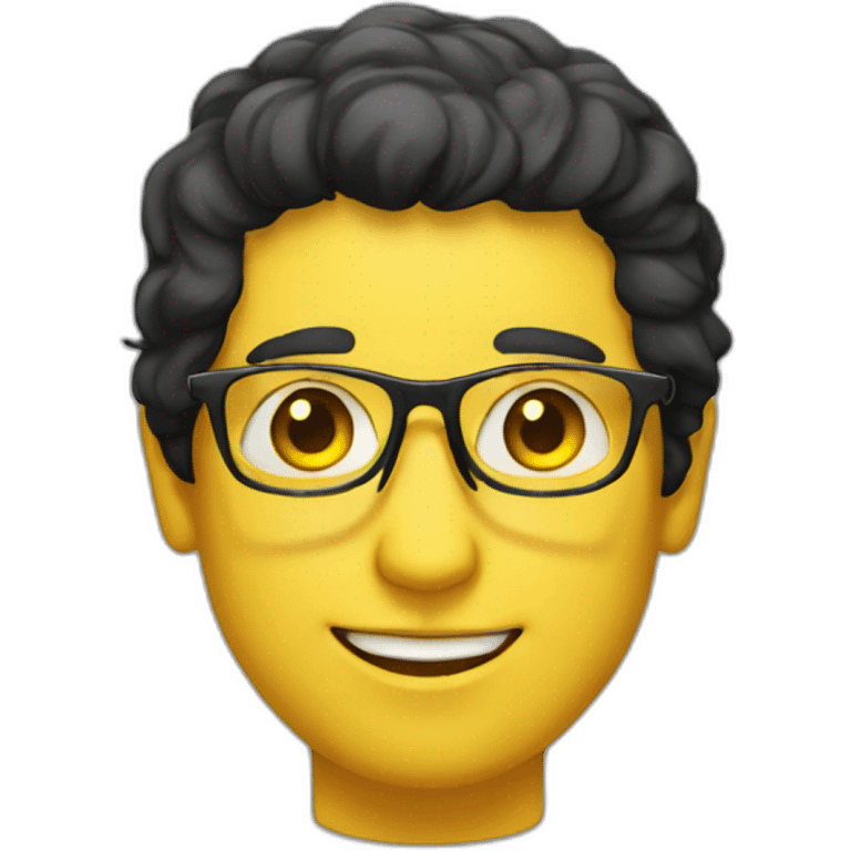 Man with yellow tinted glasses and black hair  emoji