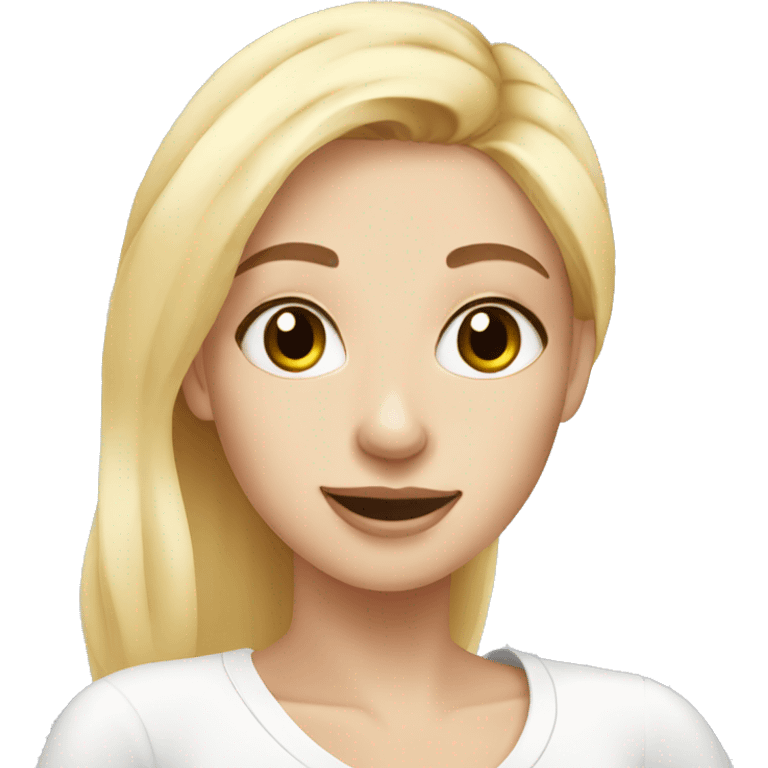 Blonde girl doing skin care  emoji