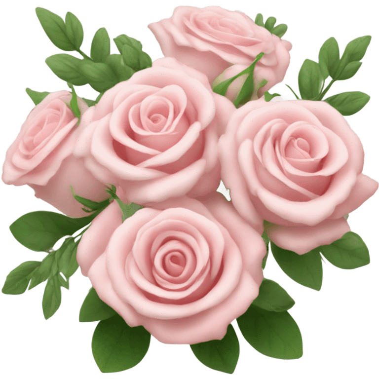 bouquet of pastel pink roses emoji