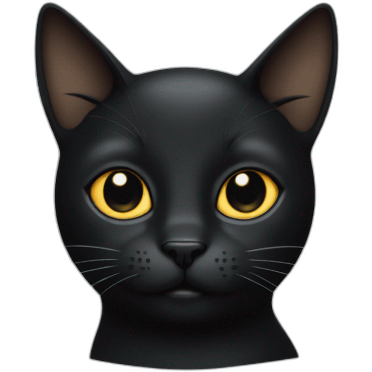 Black cat with star in head emoji