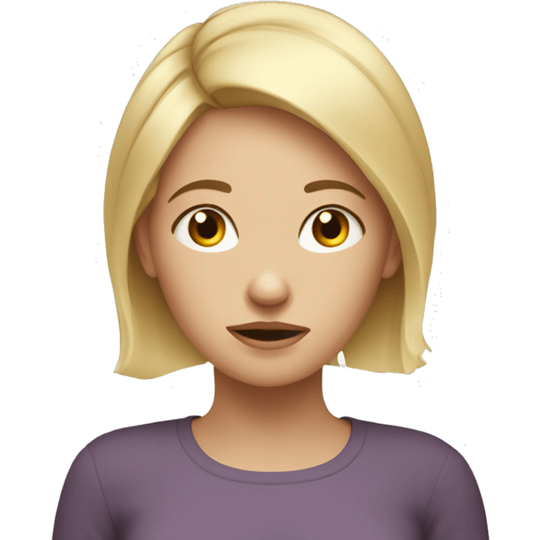 young woman, mother, stressed.. with highlights on her head, blonde, white skin emoji