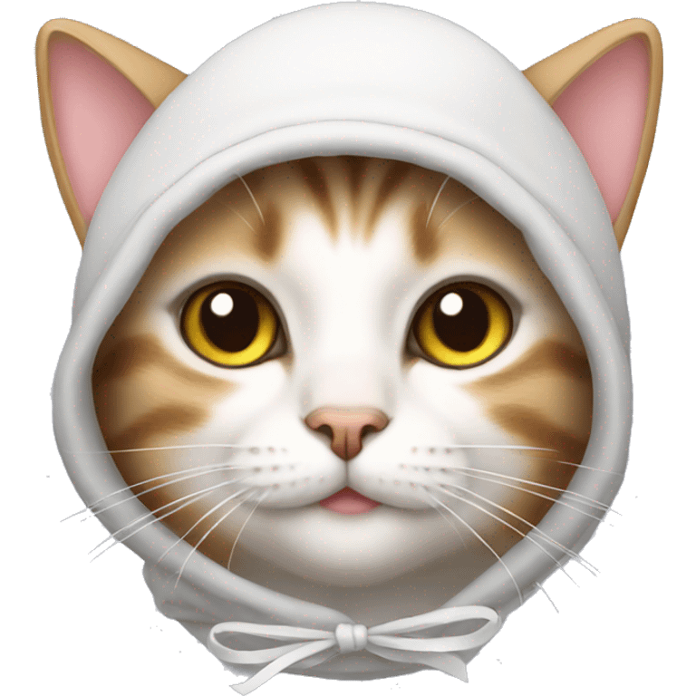 cat wearing a bonnet emoji