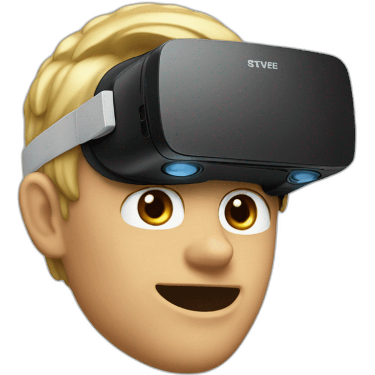 Steve hobs with apple vr headset emoji