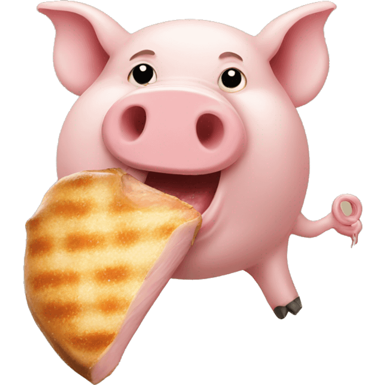 pig eating a porkchop emoji