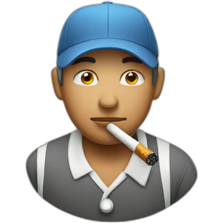 American golfer smoking a cigarette emoji