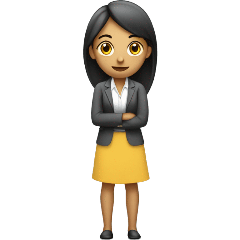 Business marketing full body girl thinking emoji