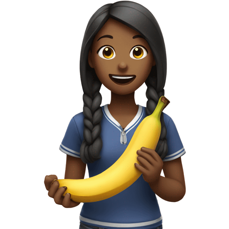 girl eating banana emoji