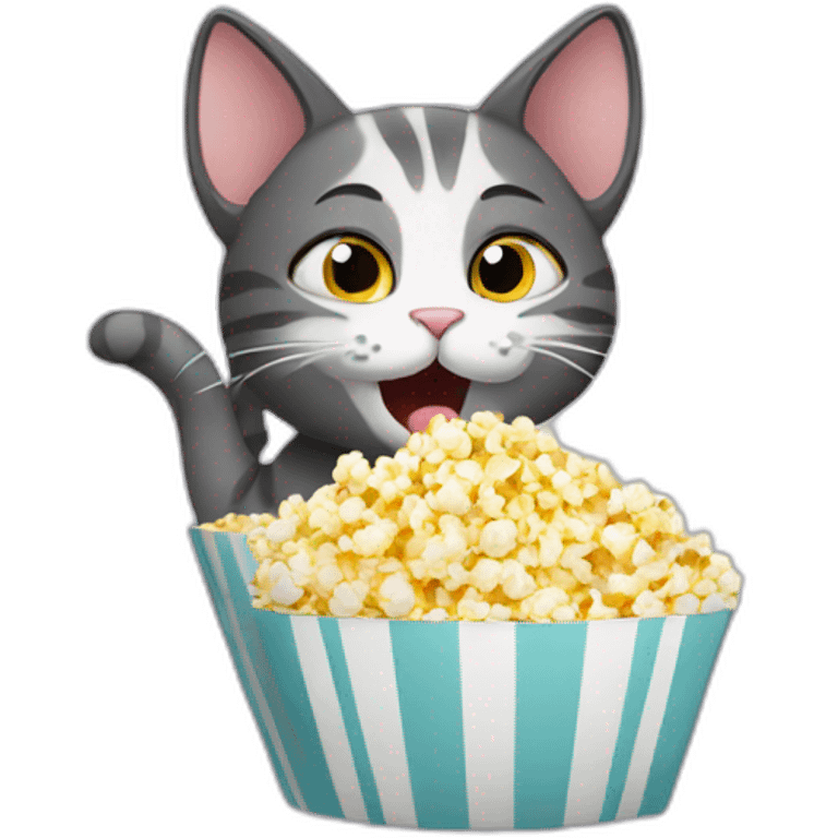 Cat eating popcorn emoji