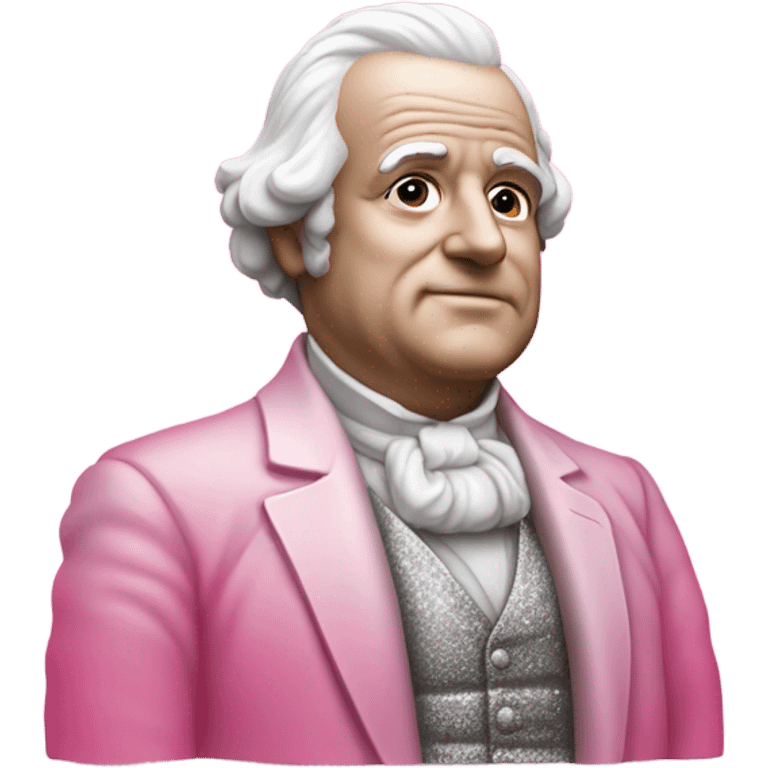 Pink ombre John Adams statue with gator and glitter  emoji