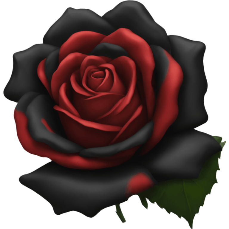 black rose with red paint emoji