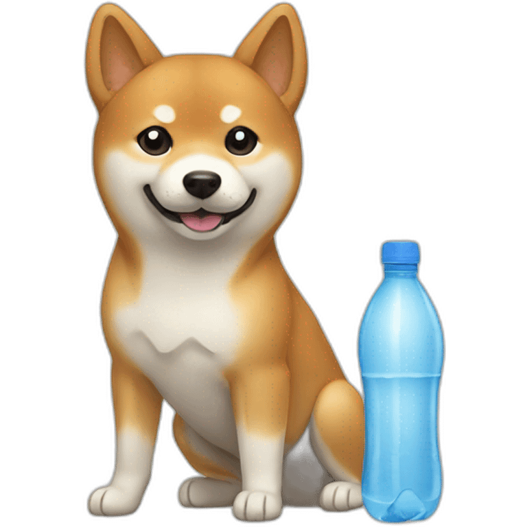 shiba with water bottle emoji