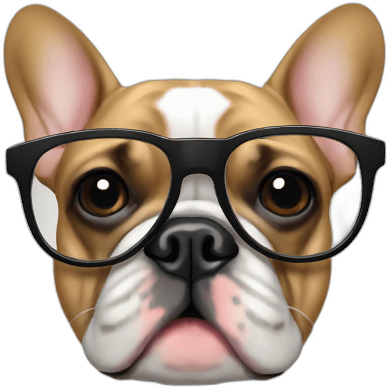 French bulldog glasses emoji