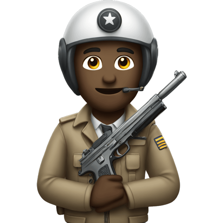 Pilot with gun emoji