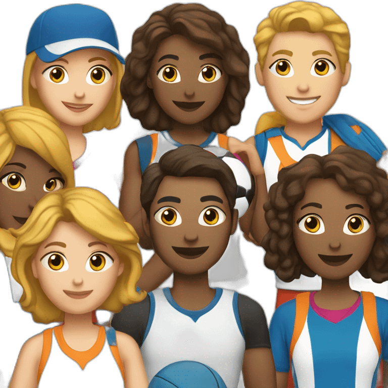 a book club group dressed in sports gear emoji