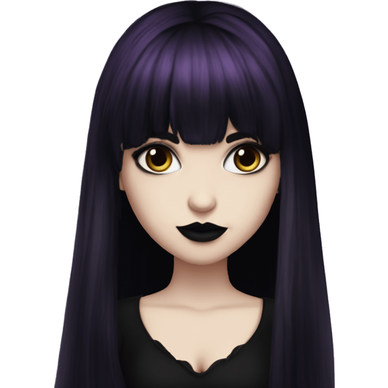 Elissabat -with bangs -long-hair-dark-plumpurple-and-black-vampire-goth-makeup-pinkeyes-romanticgothcloses emoji