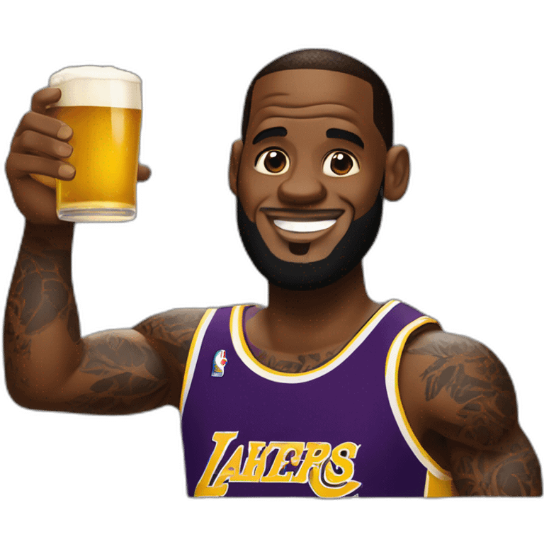 Lebron James bois une biere emoji