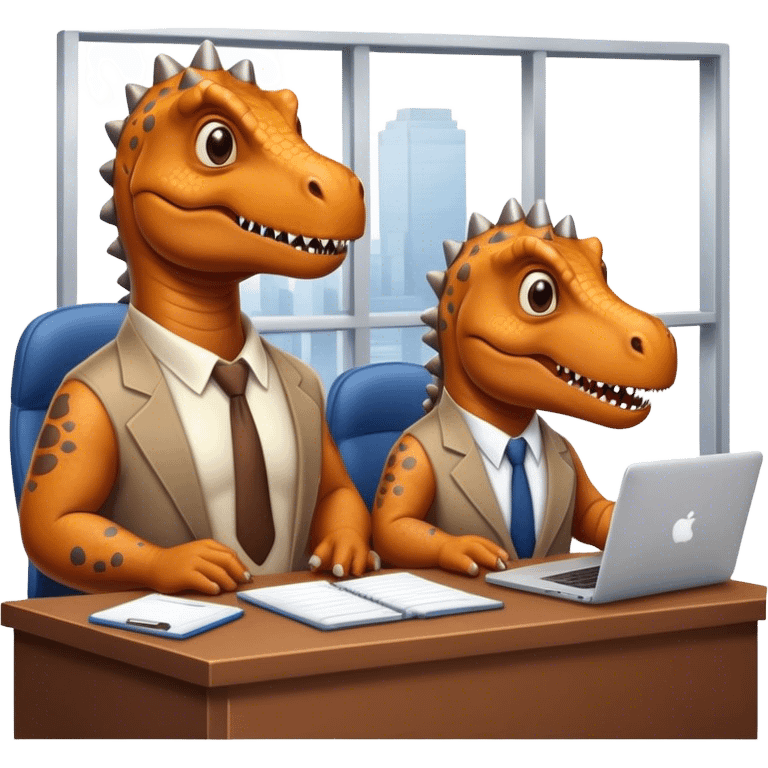 old dinosaurs working in an office emoji