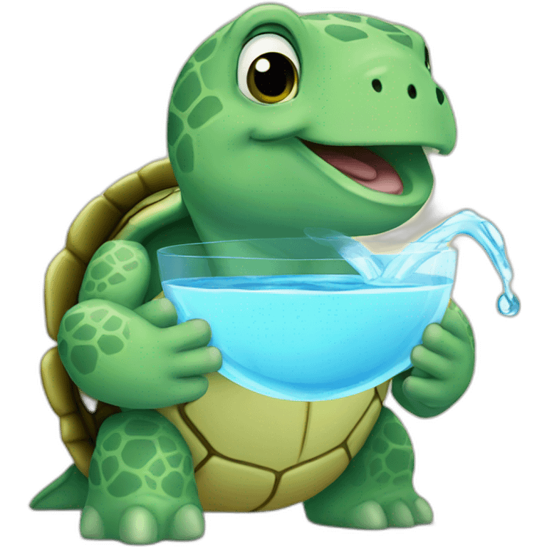 Turtle drinking water  emoji