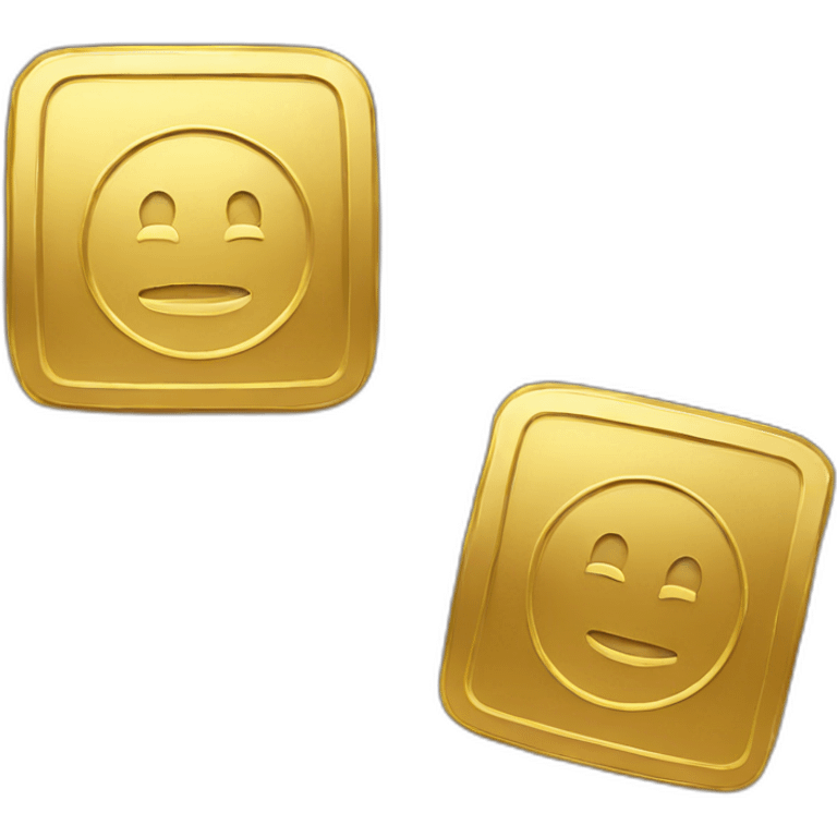 golden coin with a square emoji