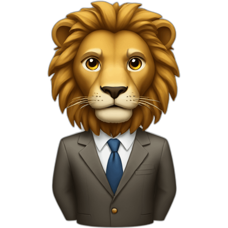 Lion businessman emoji