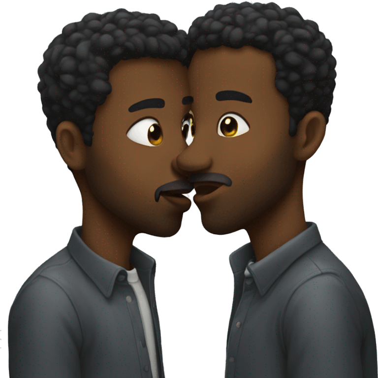 2 black men kissing emoji