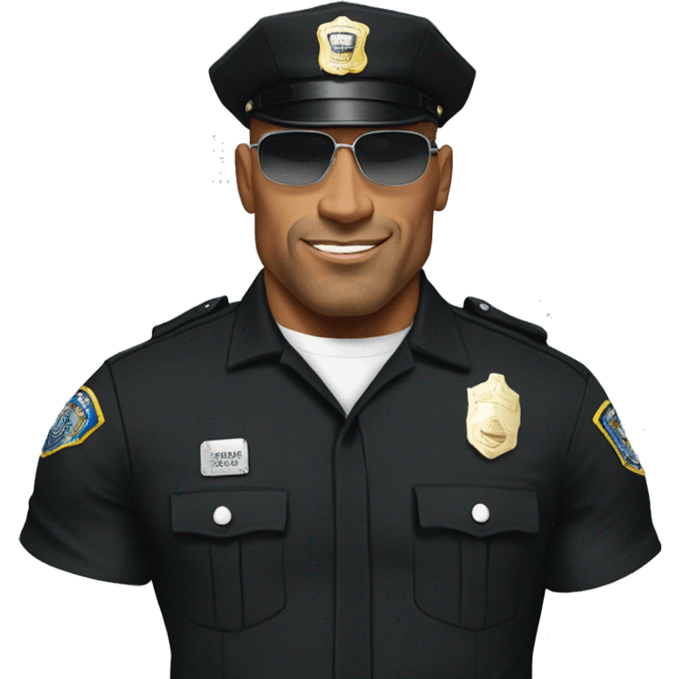 the rock in a cop outfit no hat emoji