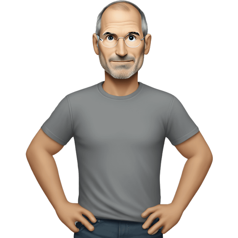 steve jobs with gray t-shirts emoji