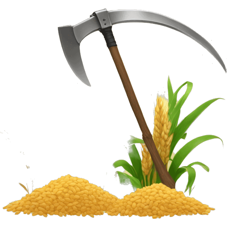 a scythe and wheat emoji