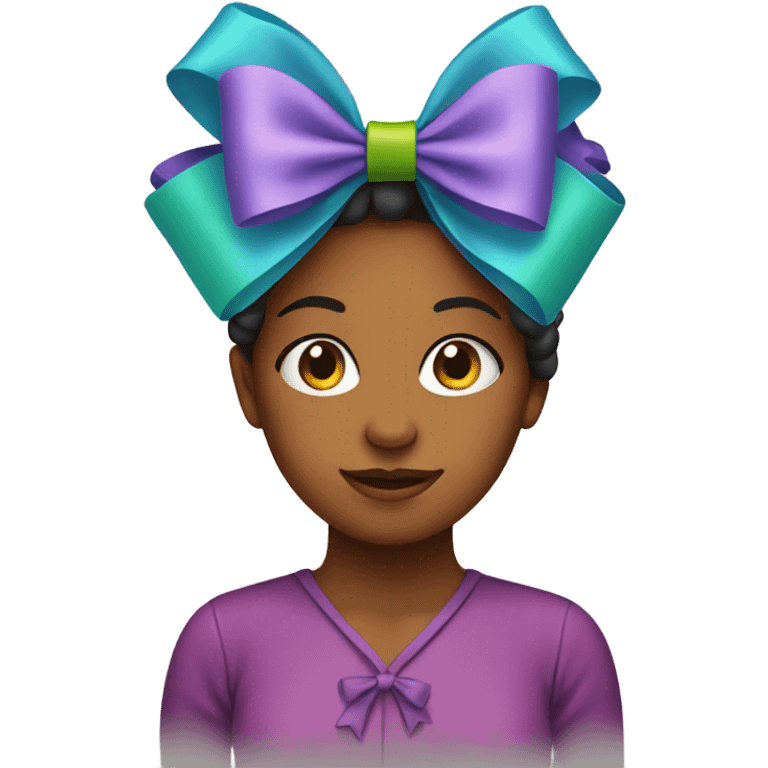 A girl with a bow on her head emoji