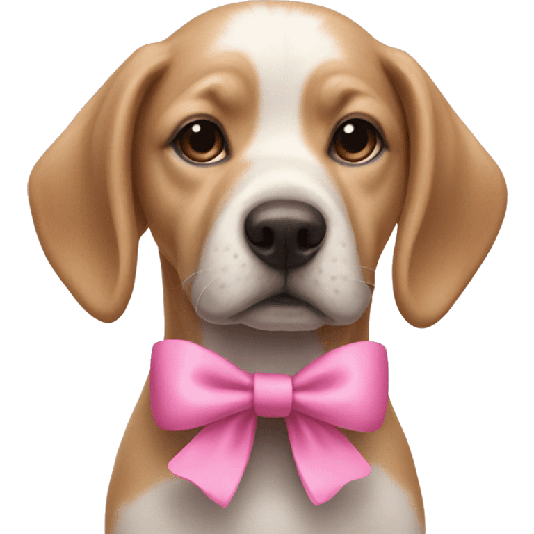 dog wearing pink bow  emoji