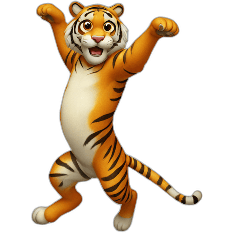 Tiger jumping emoji