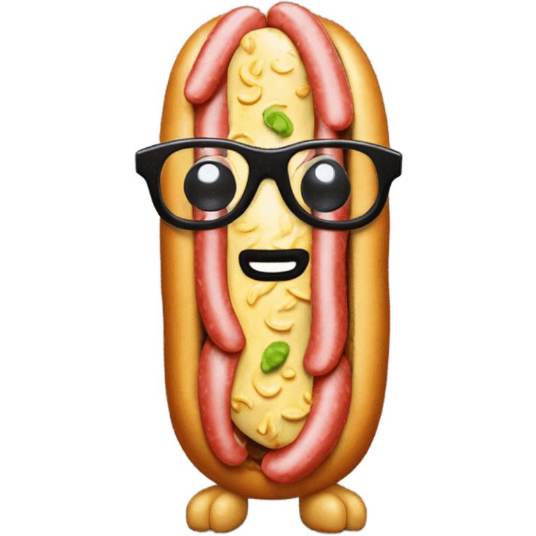 Hotdog in pyjamas with meta glasses emoji