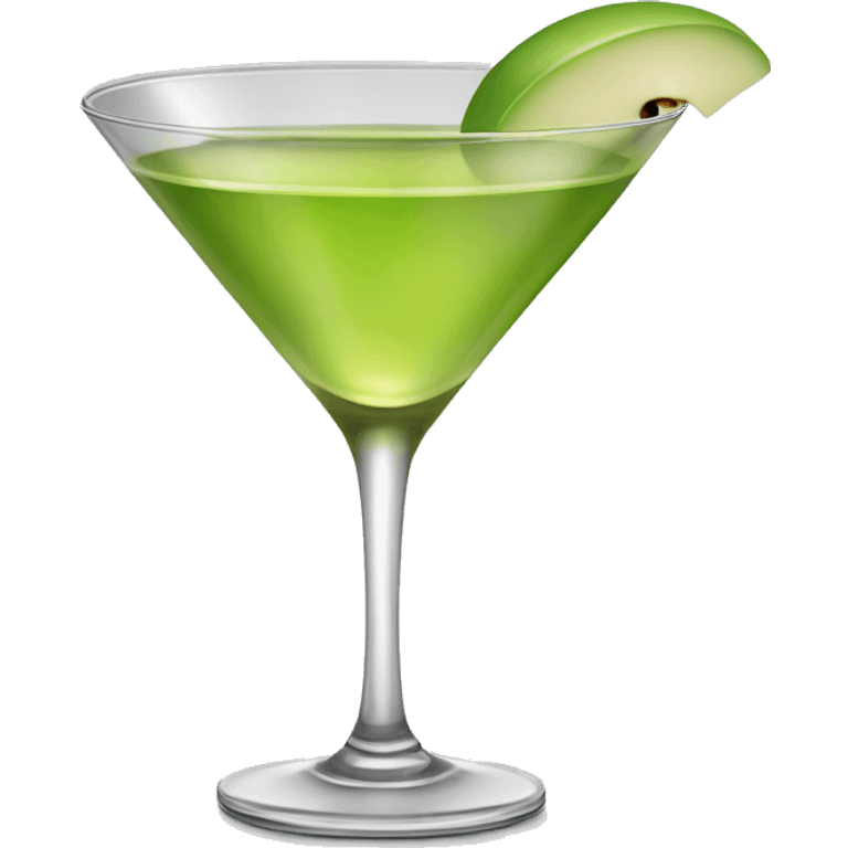 Realistic isolated Apple Martini. emoji