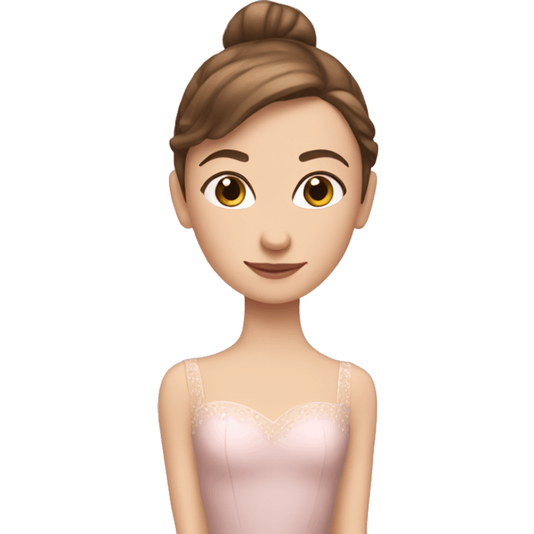 Caucasian ballerina with brown hair emoji