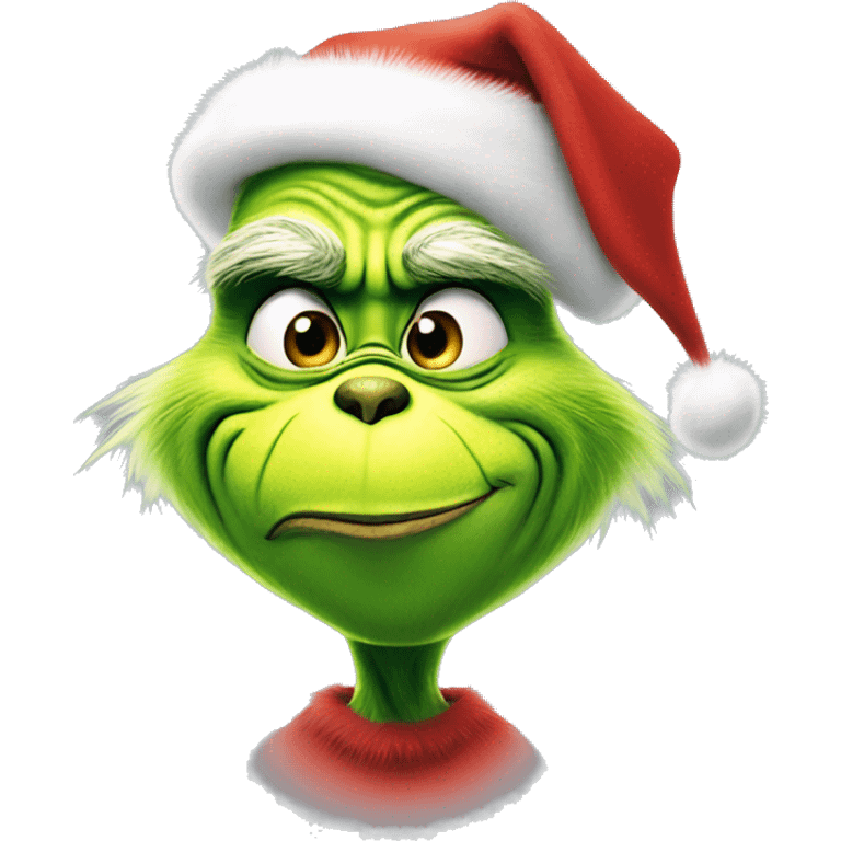 The grinch with a Christmas hat emoji