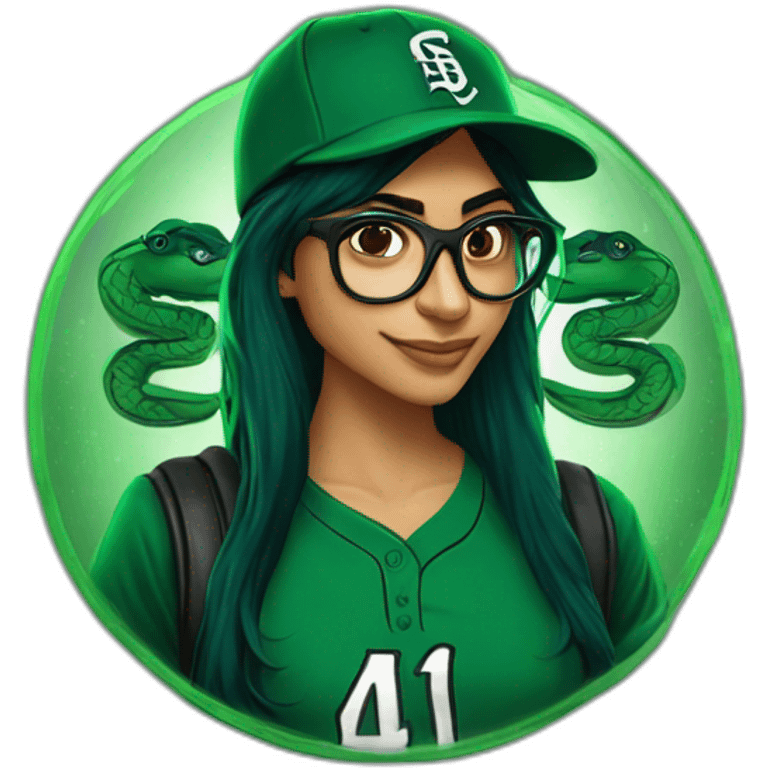 Mia Khalifa slytherin baseball tshirt emoji