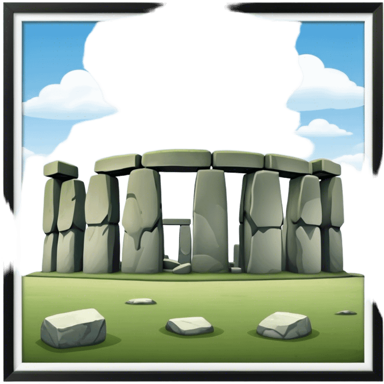 Stonehenge Landmark Emoji – Showing the prehistoric stone circle with a natural sky backdrop. emoji