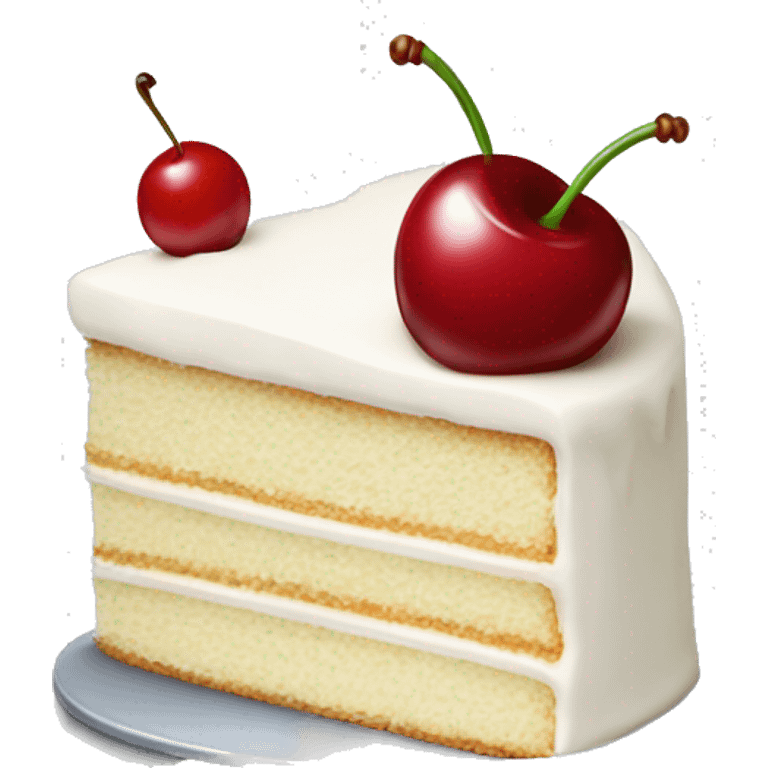 white cake with one cherry on top  emoji