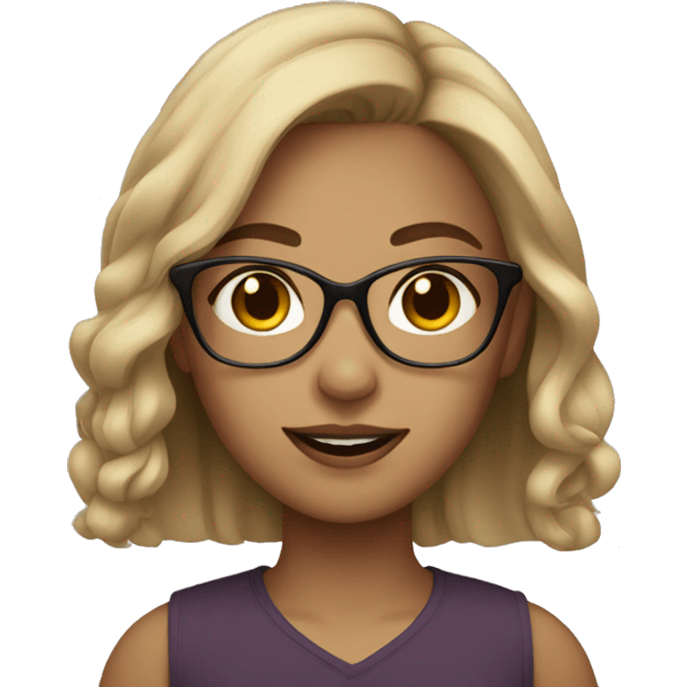 pretty girl with glasses and dark blonde hair  emoji