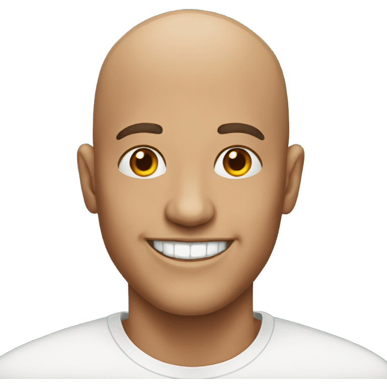 bald man smiling with earrings emoji