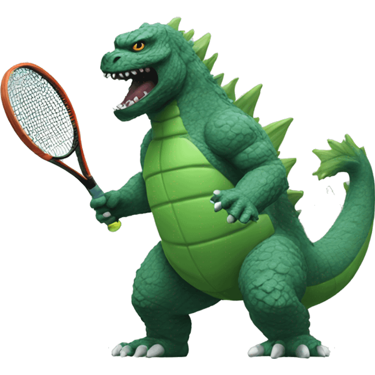 Godzilla playing tennis  emoji