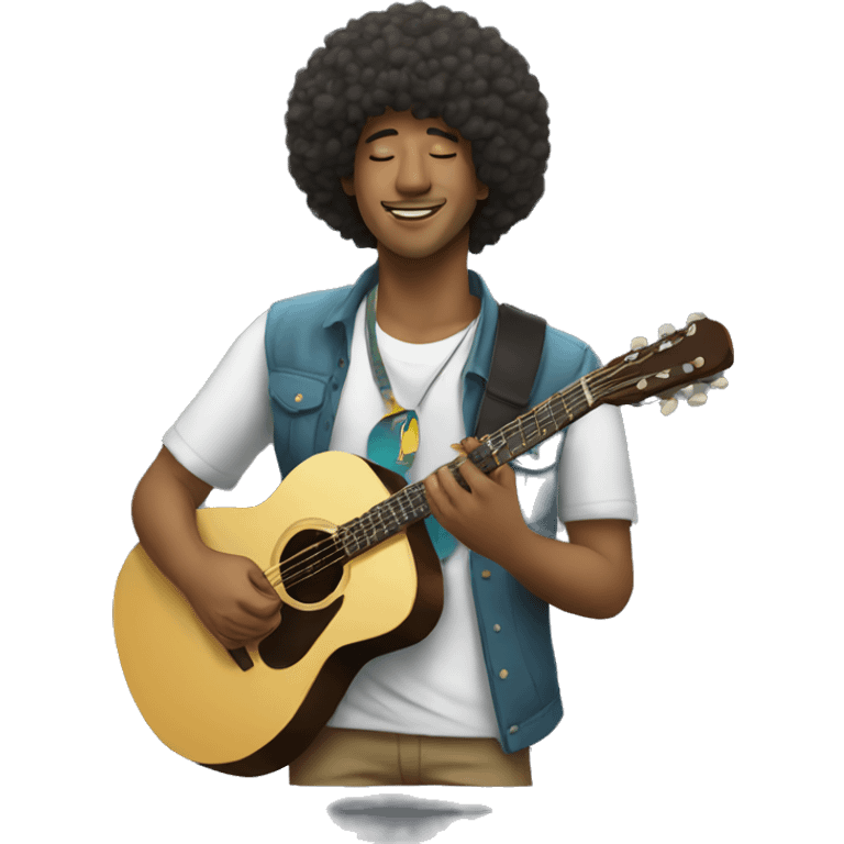 afro peruvian male who loves music emoji